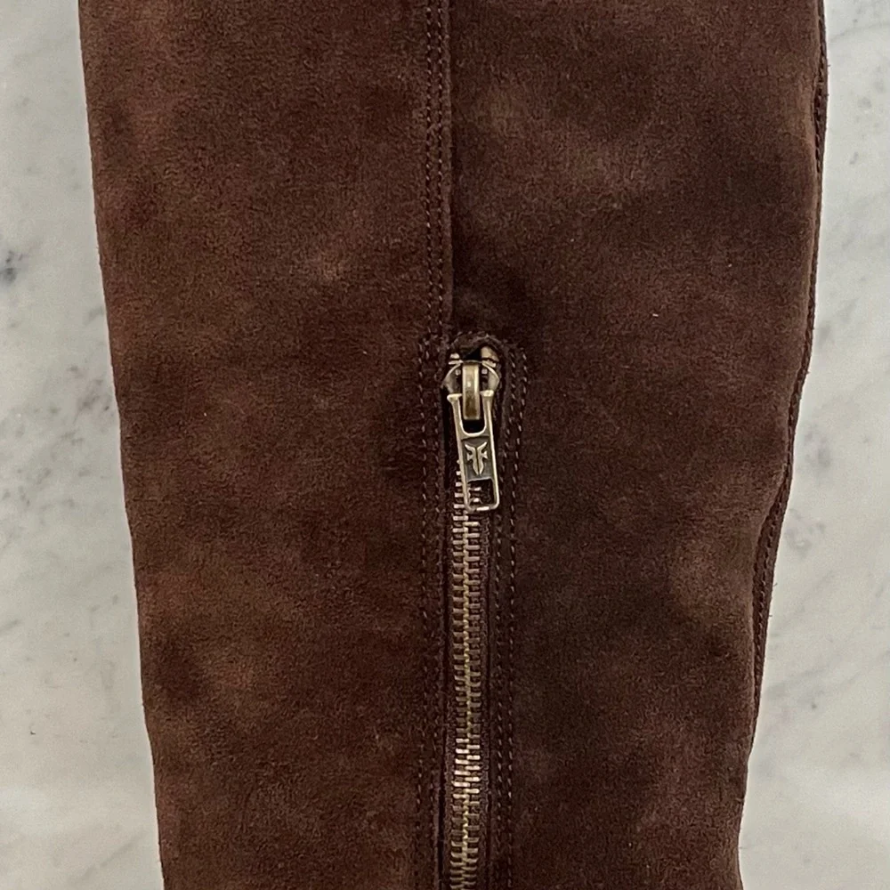 NEW Frye Women's June Over the Knee Brown Suede Boots 7 Boho Festival Chunky